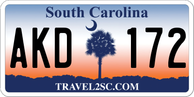 SC license plate AKD172