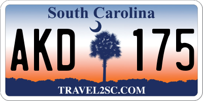 SC license plate AKD175