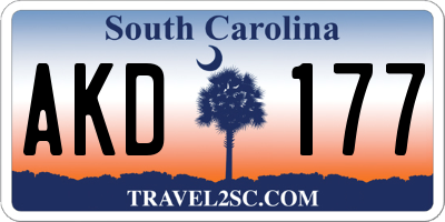 SC license plate AKD177