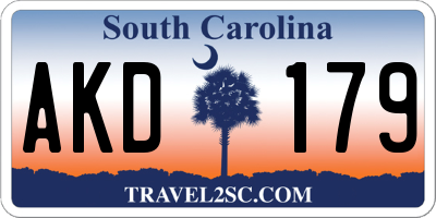 SC license plate AKD179