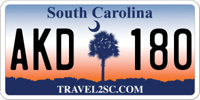 SC license plate AKD180