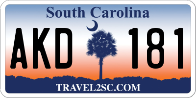 SC license plate AKD181