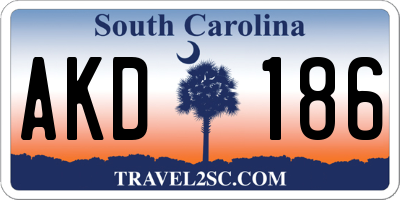 SC license plate AKD186
