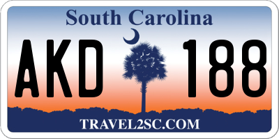 SC license plate AKD188