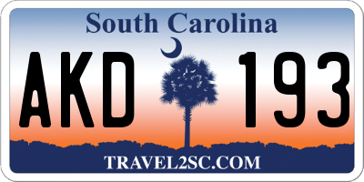 SC license plate AKD193