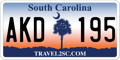 SC license plate AKD195