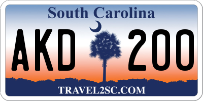 SC license plate AKD200
