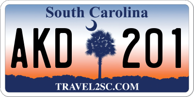 SC license plate AKD201
