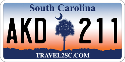 SC license plate AKD211