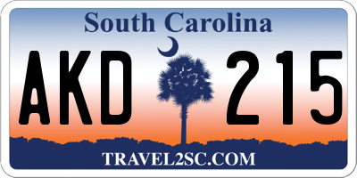 SC license plate AKD215