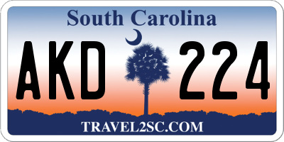 SC license plate AKD224