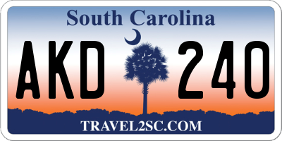 SC license plate AKD240
