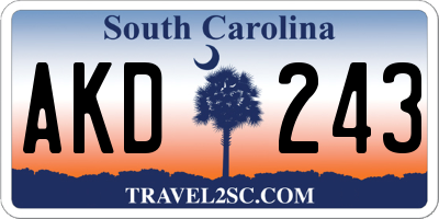 SC license plate AKD243