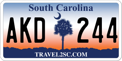 SC license plate AKD244