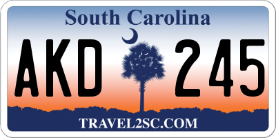 SC license plate AKD245