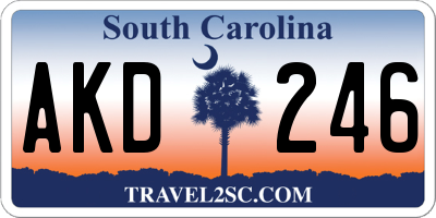 SC license plate AKD246