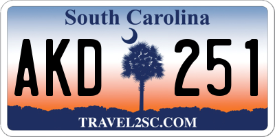 SC license plate AKD251