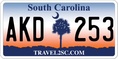 SC license plate AKD253