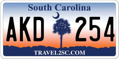 SC license plate AKD254