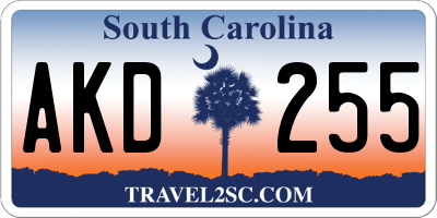 SC license plate AKD255