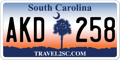 SC license plate AKD258