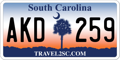 SC license plate AKD259