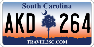 SC license plate AKD264