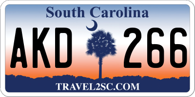 SC license plate AKD266