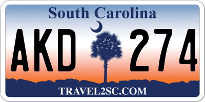SC license plate AKD274