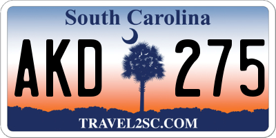 SC license plate AKD275