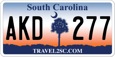 SC license plate AKD277