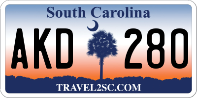 SC license plate AKD280