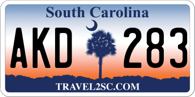 SC license plate AKD283