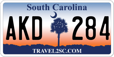 SC license plate AKD284