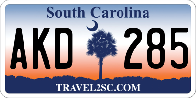 SC license plate AKD285