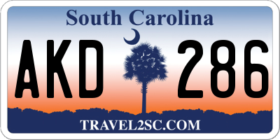 SC license plate AKD286