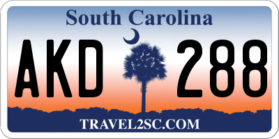 SC license plate AKD288