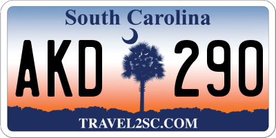 SC license plate AKD290