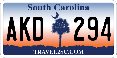 SC license plate AKD294