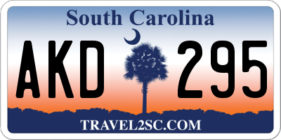 SC license plate AKD295