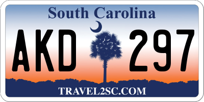 SC license plate AKD297