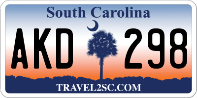 SC license plate AKD298