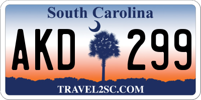 SC license plate AKD299