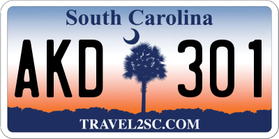 SC license plate AKD301