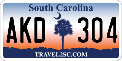 SC license plate AKD304