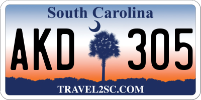 SC license plate AKD305