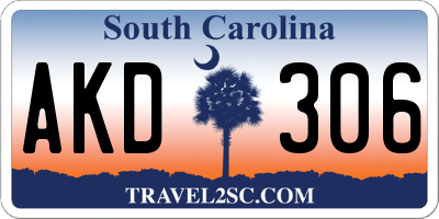 SC license plate AKD306