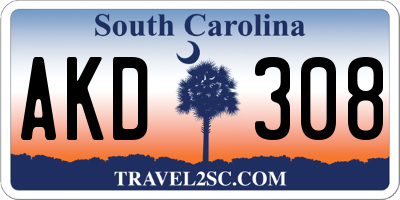 SC license plate AKD308