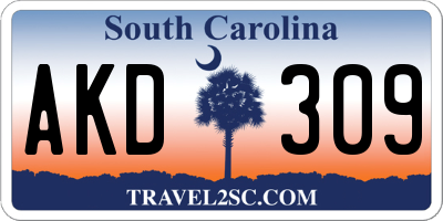 SC license plate AKD309
