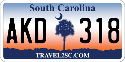 SC license plate AKD318
